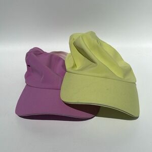 Lululemon Hat Cap Set of 2 One Size‎ Elastic Band Stretch Purple Yellow